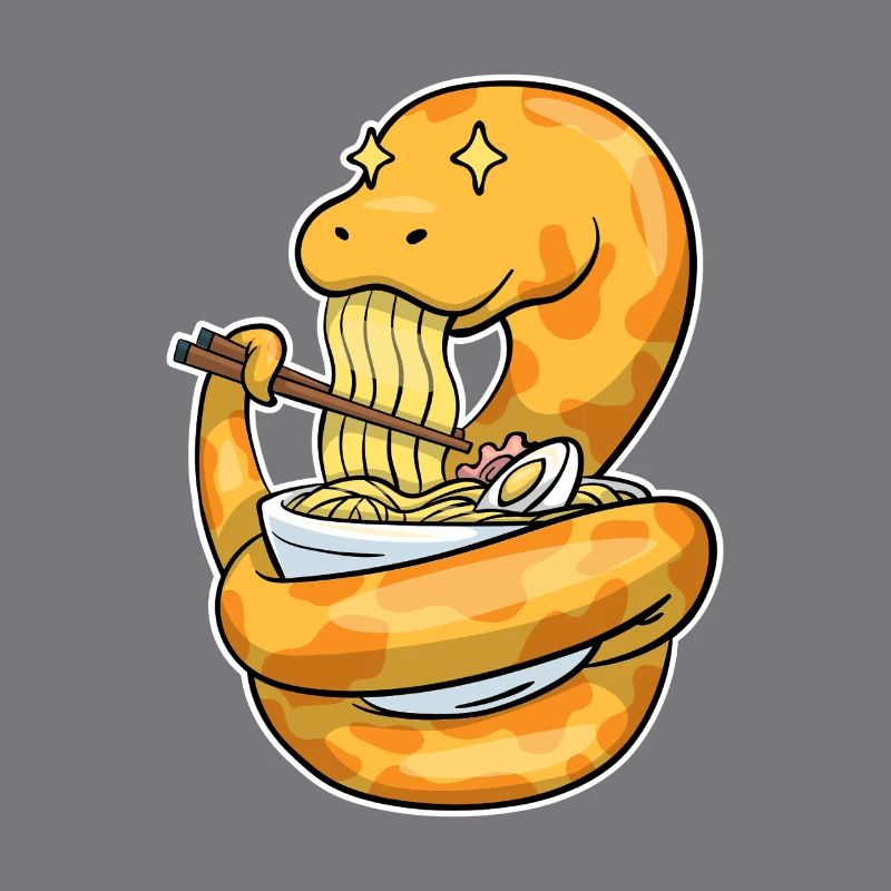 King python eating ramen