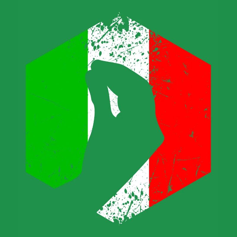 Drapeau italien avec un geste typique de la main