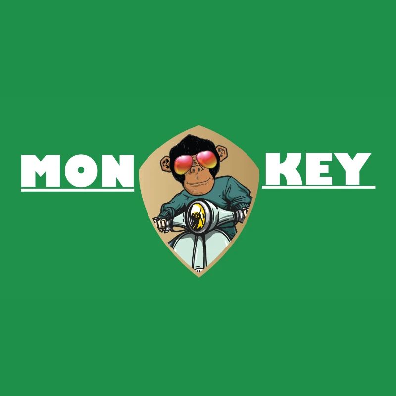 Monkey Affe mit Sonnenbrille auf Motorroller