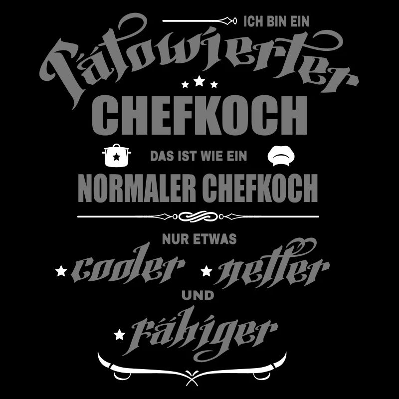 Chefkoch mit Tattoos. Tätowierter Chef.