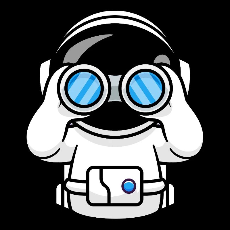 Astronaut mit Fernglas