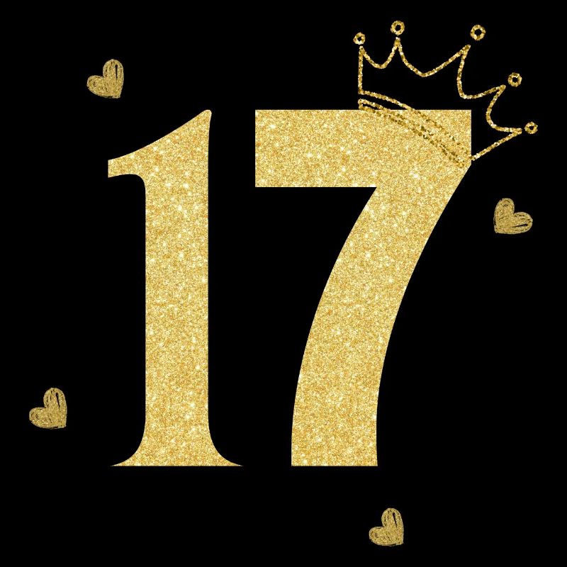 17e anniversaire couronne doré