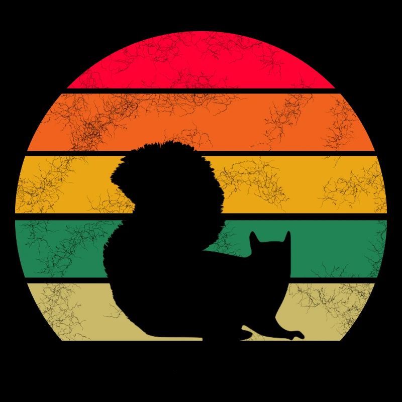Tierliebhaber Wald Tier Retro Eichhörnchen