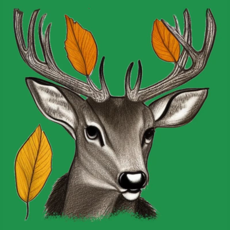 Hirschkopf im Herbst Hirsch Geweih Bock Reh Kitz 4