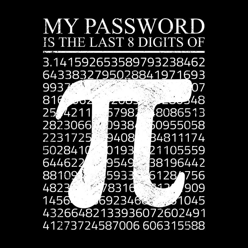 Math Mon mot de passe est les 8 derniers chiffres de 3,14 Pi