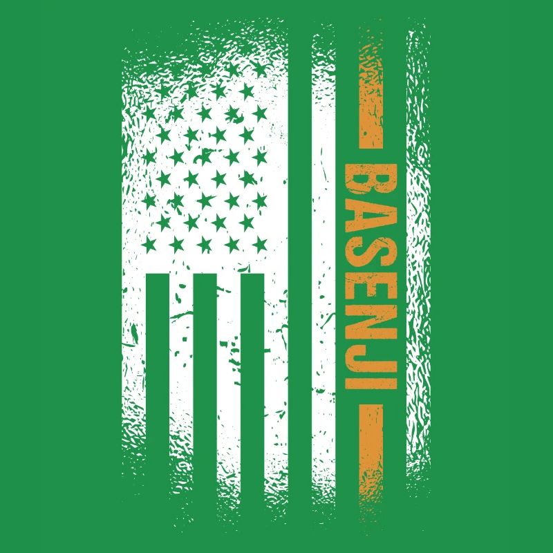 Dog Basenji Us Flag
