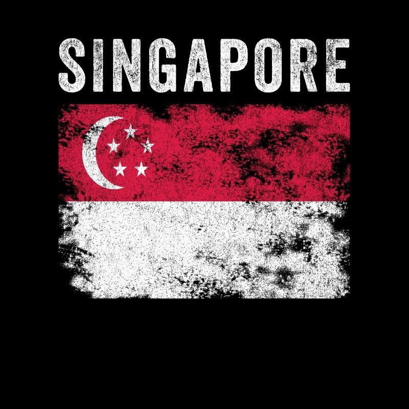 Drapeau de Singapour Vintage Drapeau singapourien