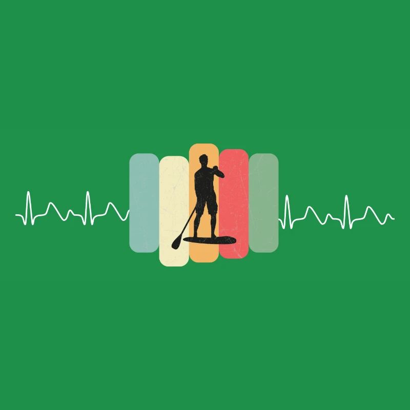 Stand up paddeling Sup, with ECG curve