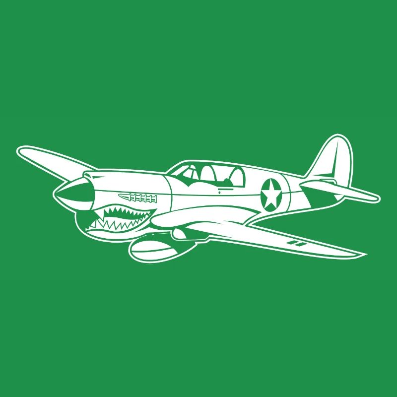 Fighter plane / warplane Warhawk 02_weiß