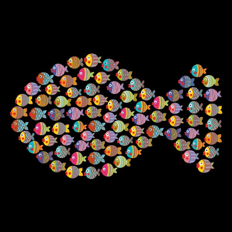 Large fish from many small fish