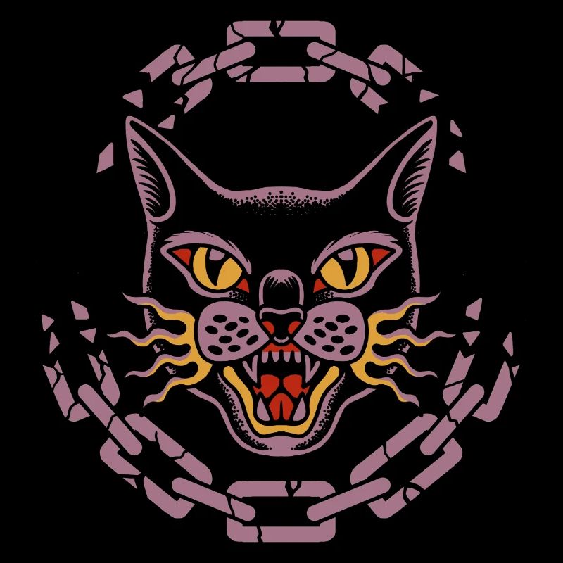 Wilde Katze Tattoo Stil