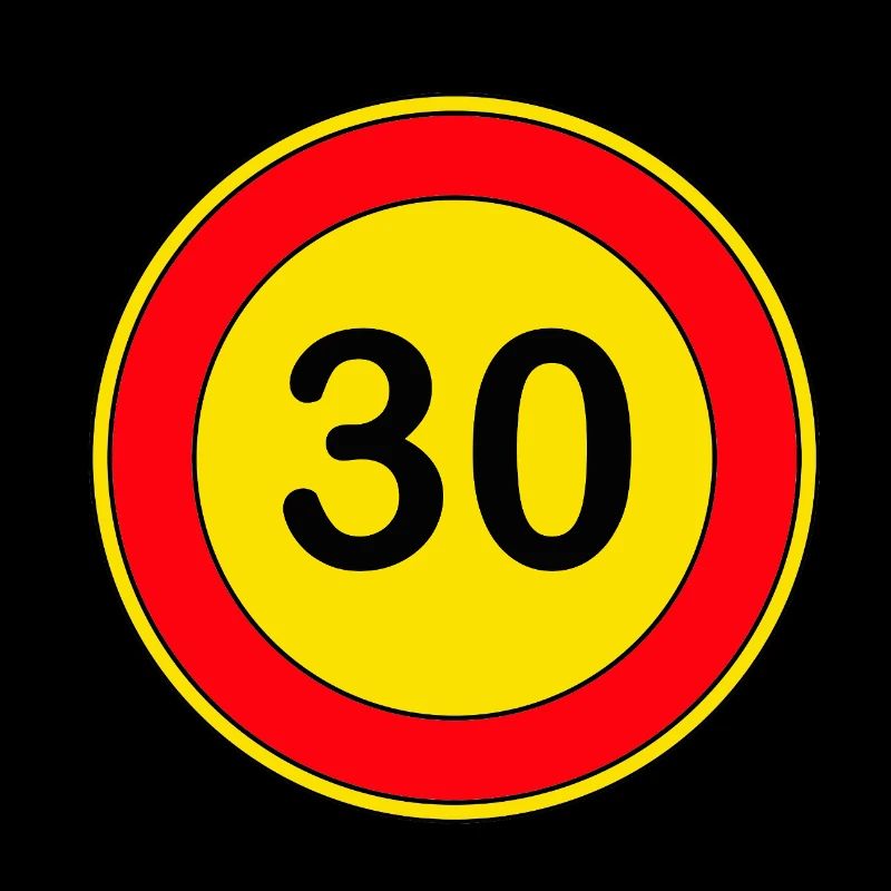 30e anniversaire, 30 ans, panneau de signalisation jaune
