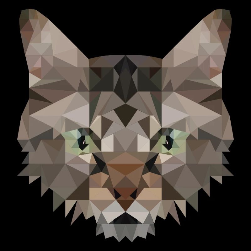 Polygon Katze Artwork - Handmade design
