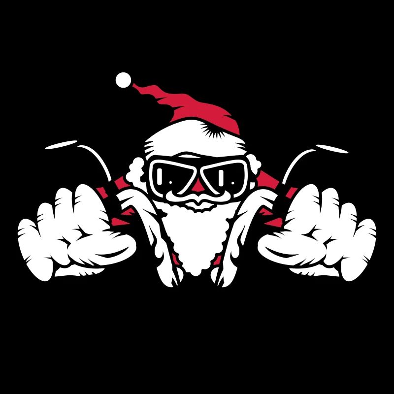Weihnachtsmann auf Motorrad