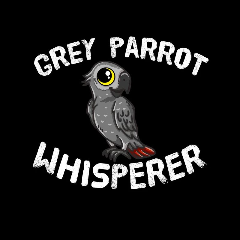 Grey Parrot Whisperer Grauer Papagei Vogel Nerd