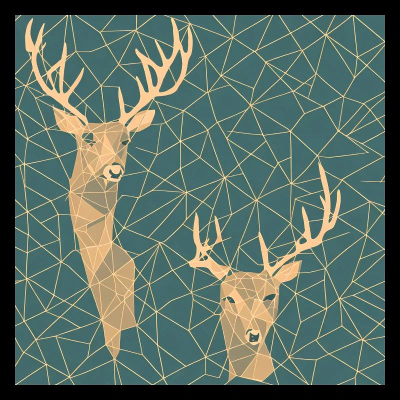 Deer Roe deer geometrically