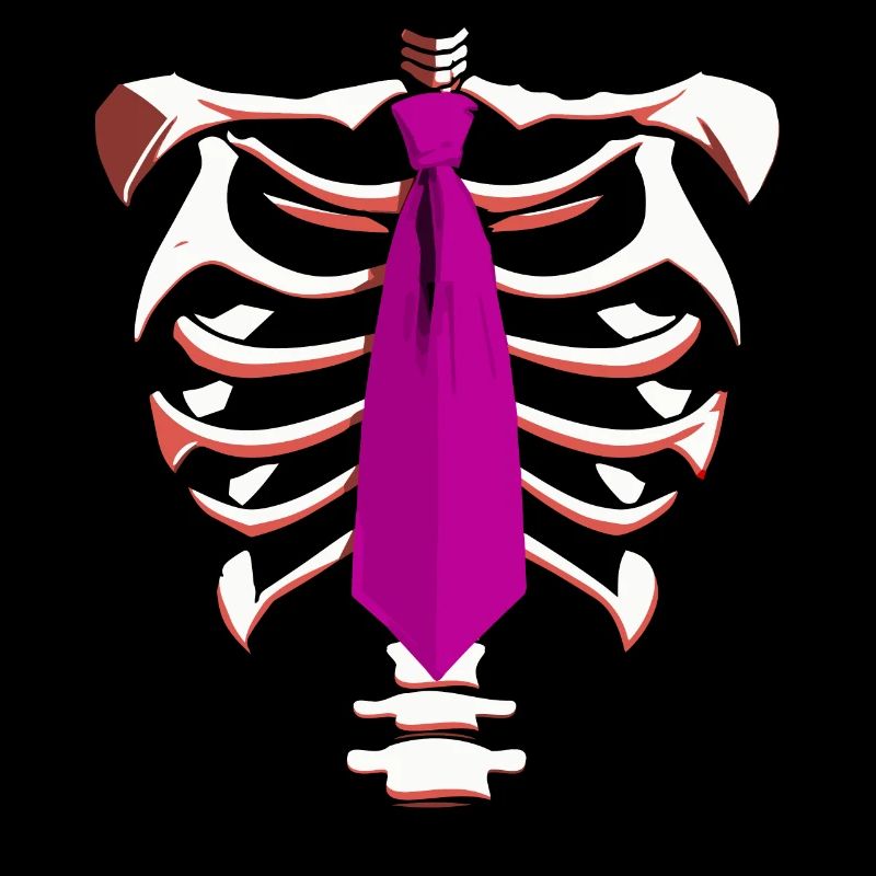 Skeleton with a Pink Tie Funny Halloween Design