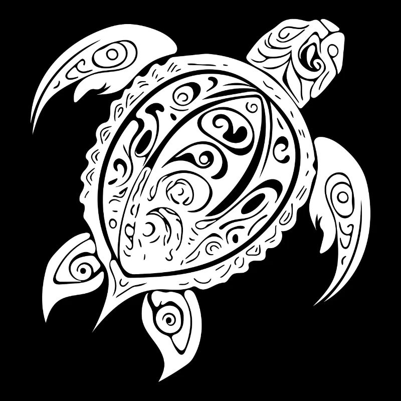 Vintage Abstract Wild Tattoo Turtle
