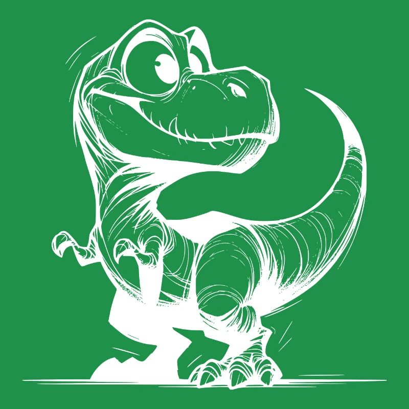 Friendly Smiling T-Rex Dino Drawing