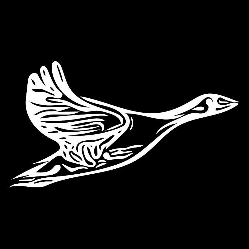 Fliegende wilde Gans mit Flügeln