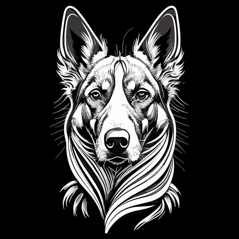 Black and White German Shepherd - Elegance in detail