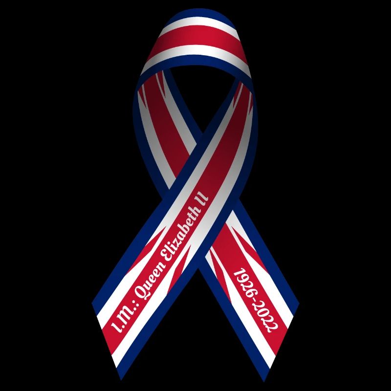 Solidarité Mort Elizabeth II Ruban de paix