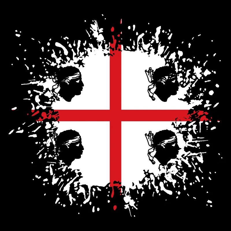 Sardaigne Drapeau Klecks Drapeau sarde Splash