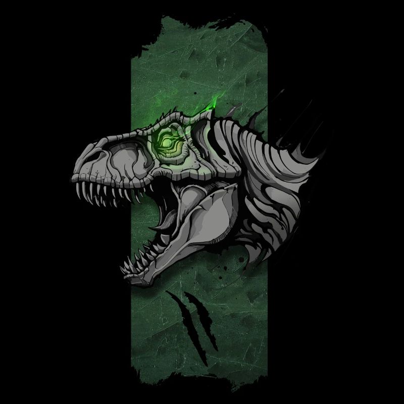 Strahlender Herrscher: Epischer T-Rex mit leuchtenden Augen