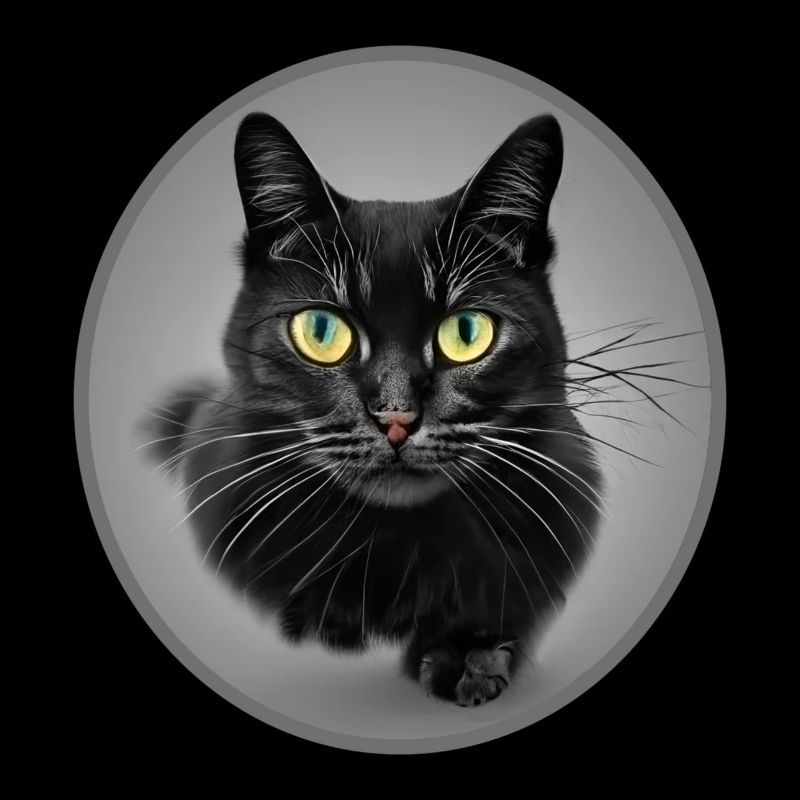 Atemberaubende schwarze Katze, die läuft
