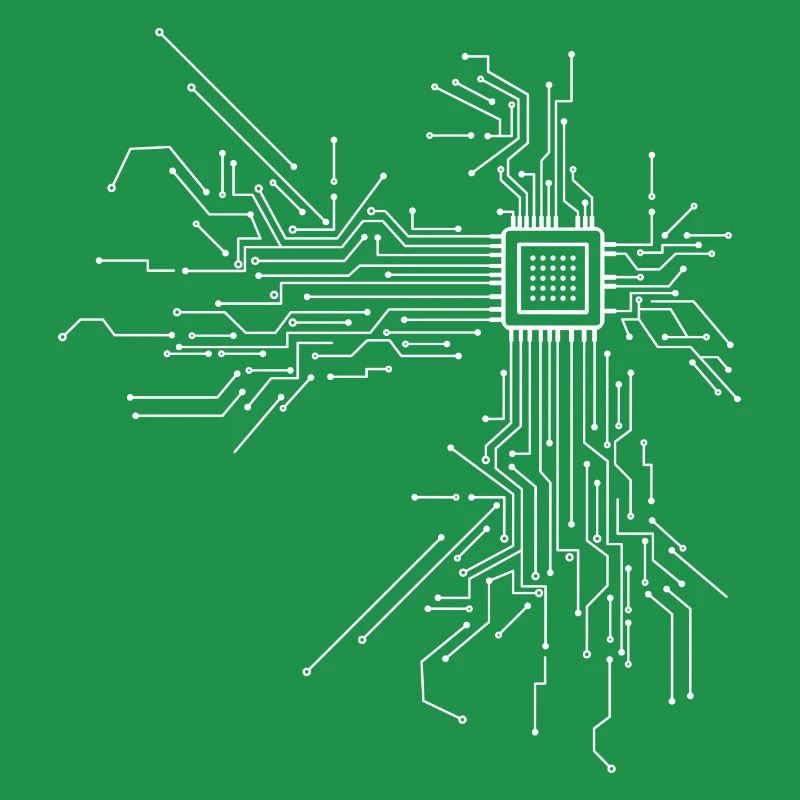 Circuit Board Chip Circuitboard with CPU Computer Design