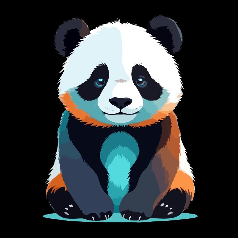Panda Vector Art with Vibrant Colour Illustration