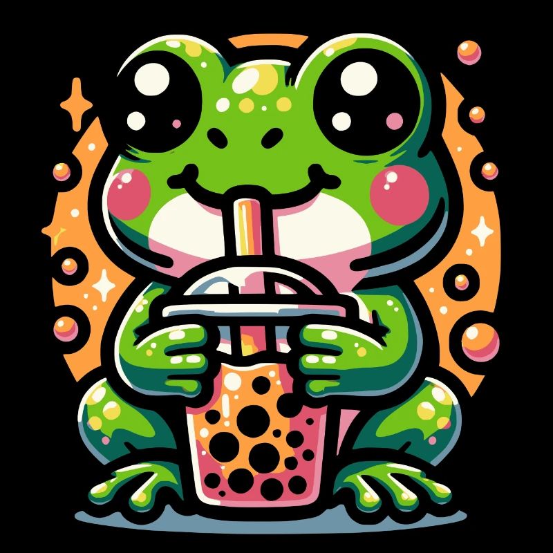 Bubble Tea Frog Boba Tea Kawaii Gift