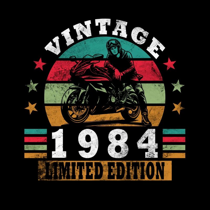40 Geburtstag 1984 Motorradfahrer Motorrad