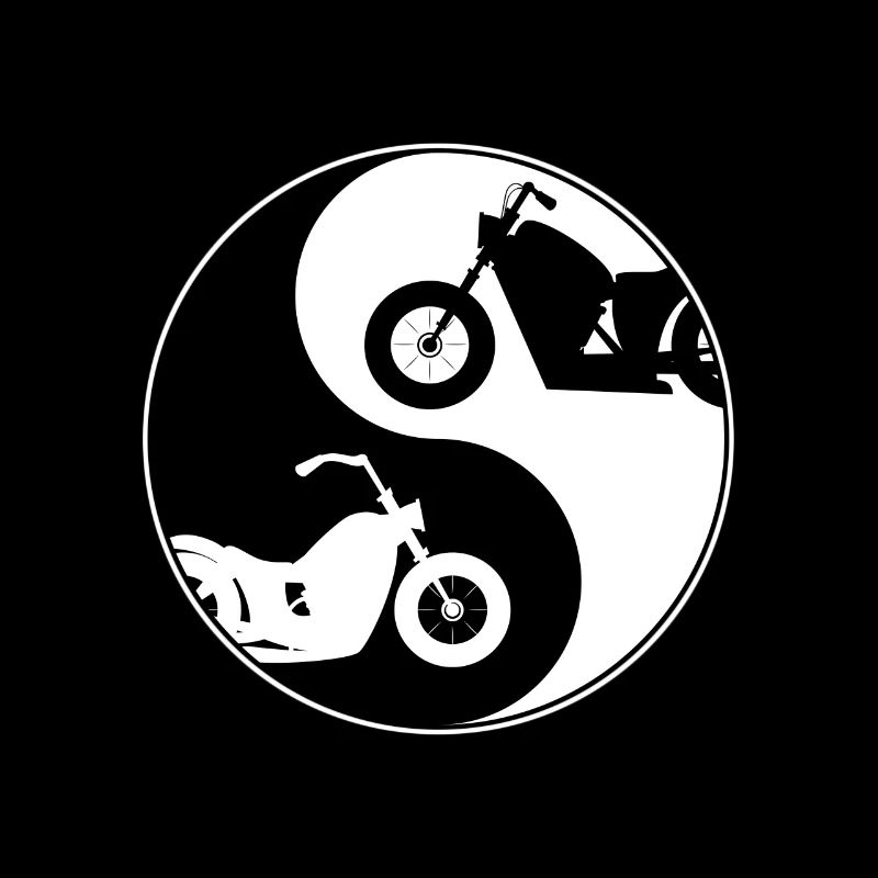 Motorcycle Yin and Yang Logo - Biker Saying