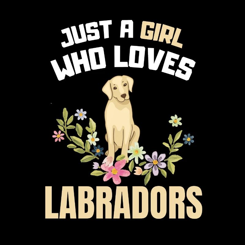 Fleurs Chiens Filles Idée cadeau Labrador