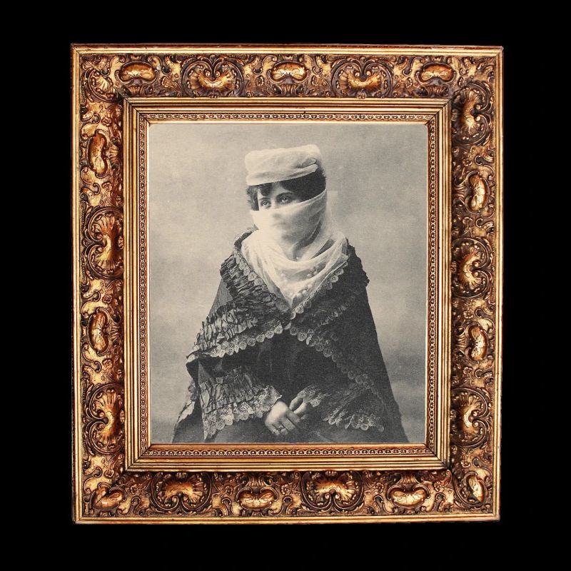 Harem lady Ottoman Empire on postcard frame