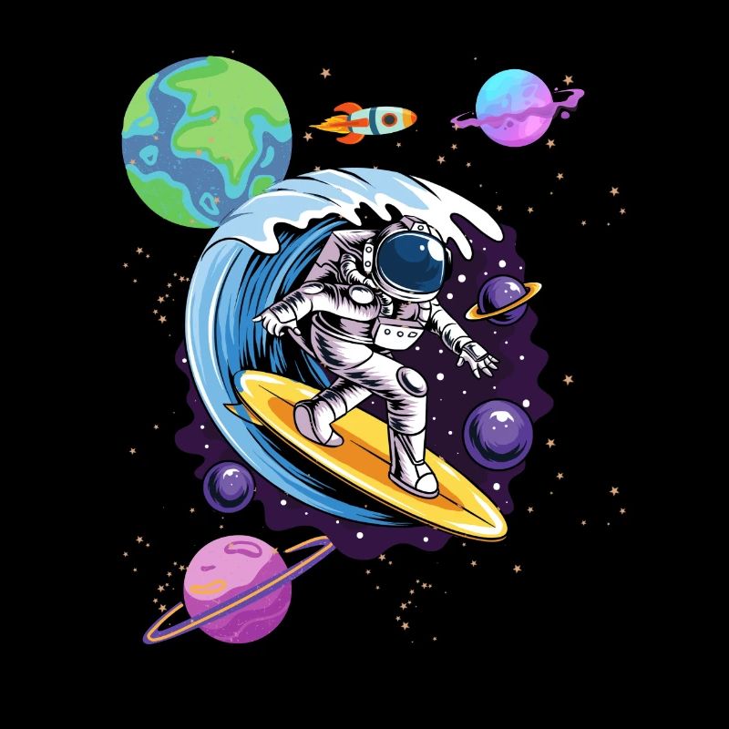 Galaxy Waves Surfing Space Surfer Astronaut
