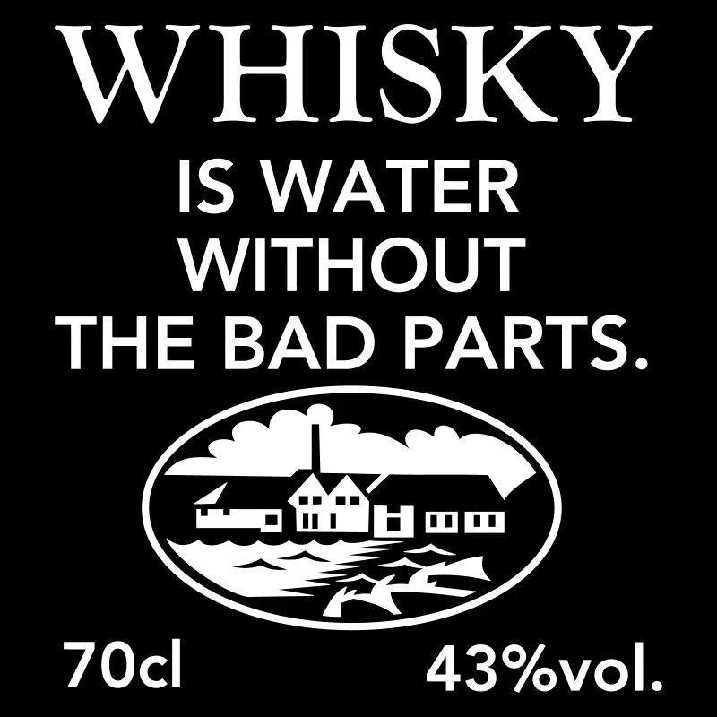 Whisky is water, Label