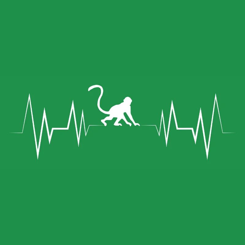 Heartbeat Monkey Silhouette