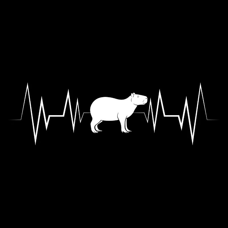 Herzschlag Capybara Silhouette