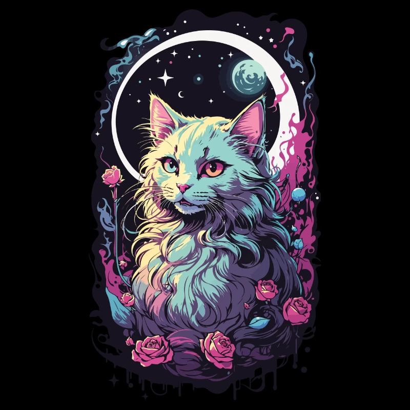 Magische Gothic Pastell Katze - E-Kids Style