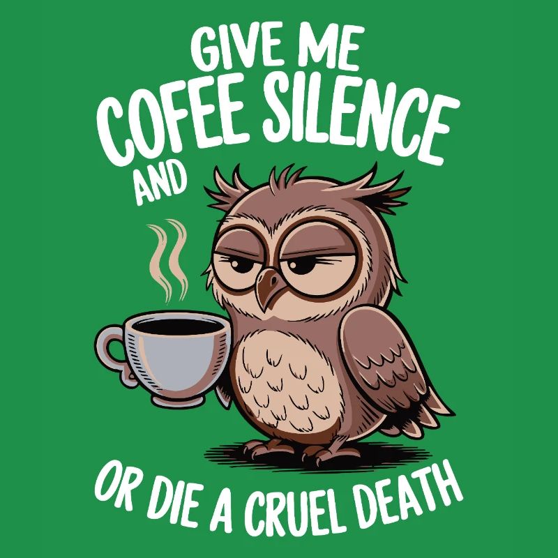 Kaffee Eule - geb mir Kaffee und Stille oder stirb