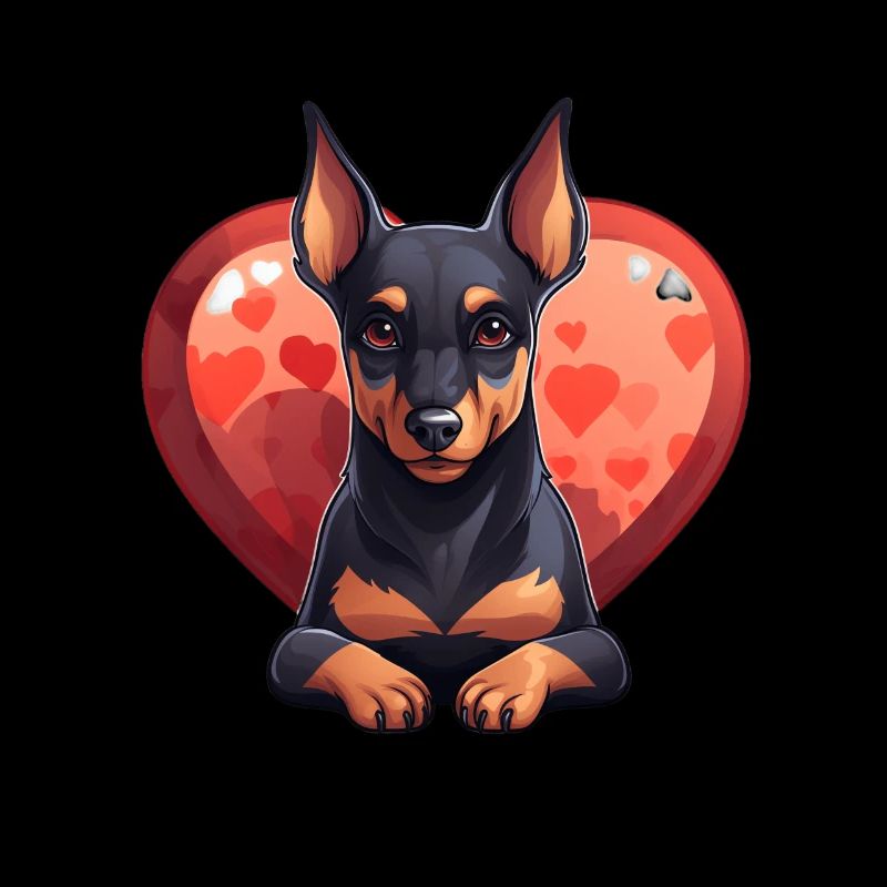 Amoureux des chiens Doberman Pinscher chien Saint-Valentin