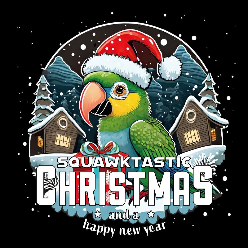 Perroquet de Noël - squawktastic Noël