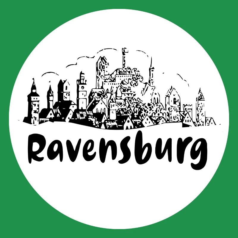 ravensburg, skyline, cercle, coupe de ciseaux, blanc