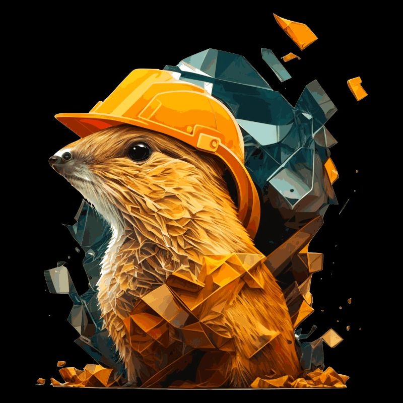 This ground squirrel is for occupational safety with helmet