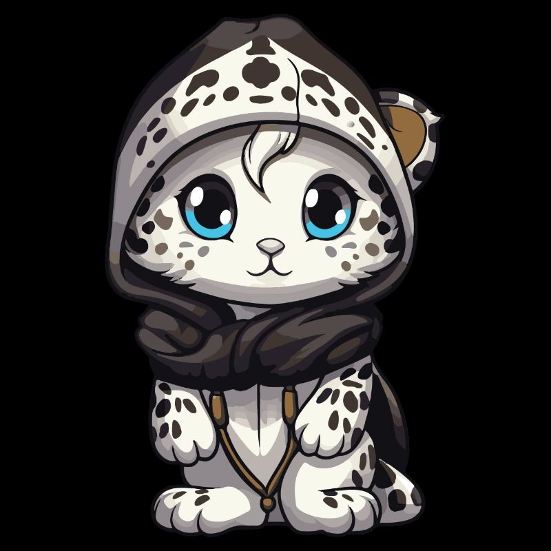 Schneeleopard Winter leopard Comic Niedlich