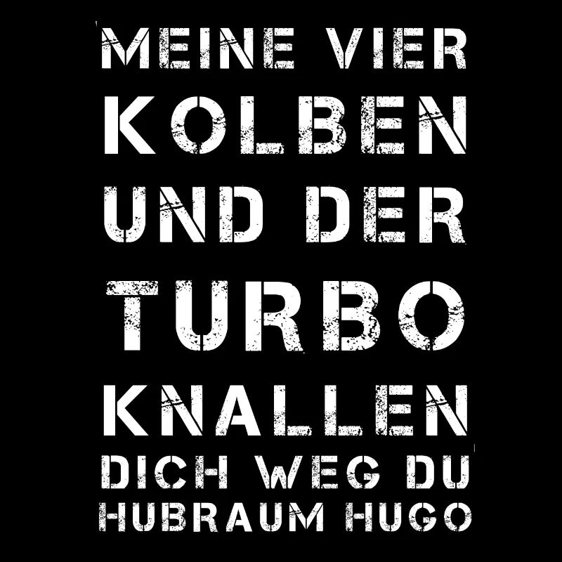 Vier Kolben und Turbo