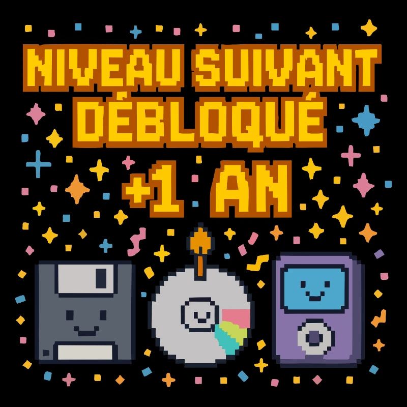 Anniv rétro pixel – Level Up cadeau d'anniversaire