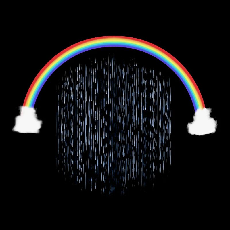 Rainbow with Rain Drops Pattern